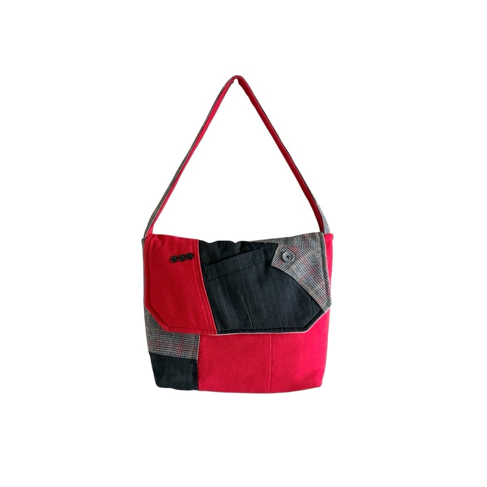 VINTAGE 1990s Recycled Menswear Shoulder Bag